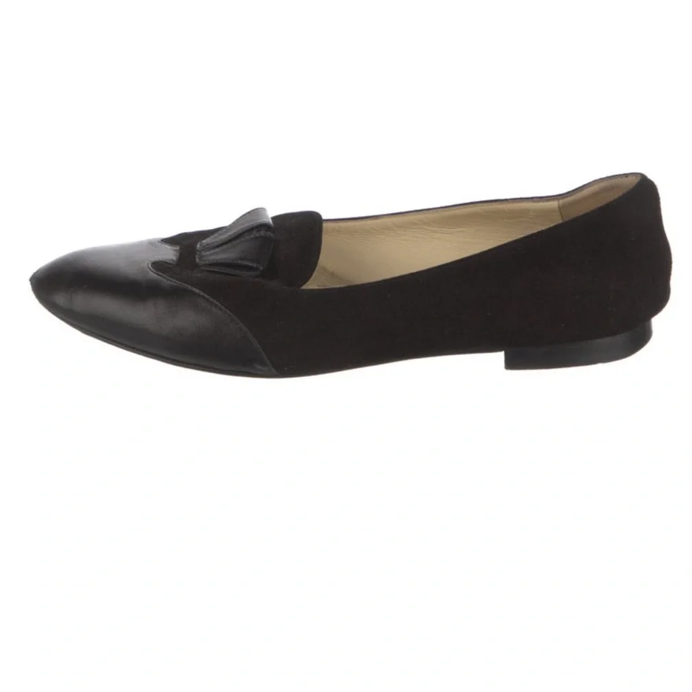 SARAH FLINT Bennet black suede leather loafers flats 39 Italy - Picture 3 of 8